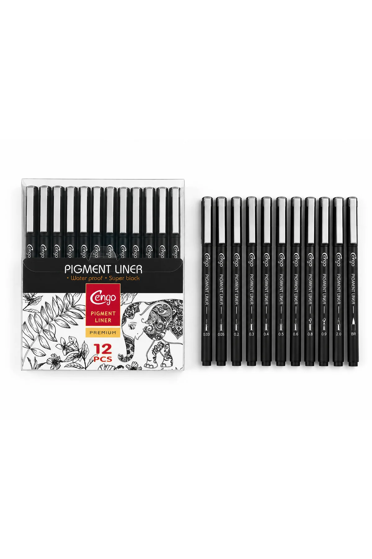 12’li Pigment Liner Teknik Çizim Kalemi Seti – Eskiz, Mimari Çizim ve İllüstrasyon Seti, Suya Dayanıklı Siyah Mürekkep Fiyatı, Yorumları ve Özellikleri