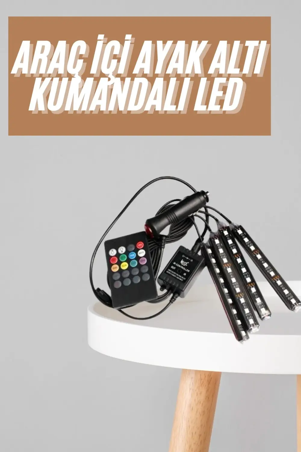 12'Lİ Şerit Led Işık RGB Sese ve Müziğe Duyarlı Araç İçi Ayak Alt