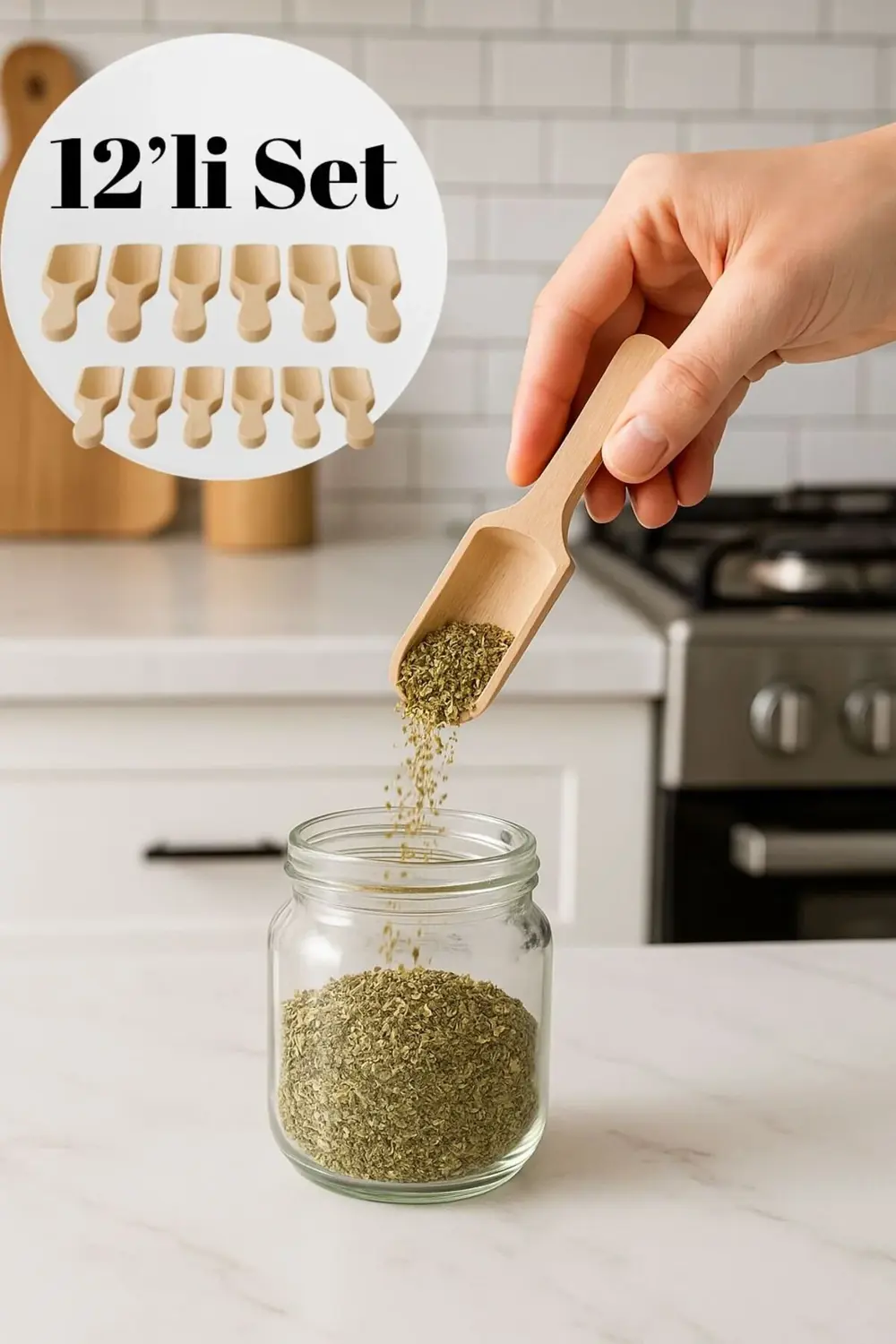 ✅ 12’li Set – 8 cm Bambu Baharat Küreği