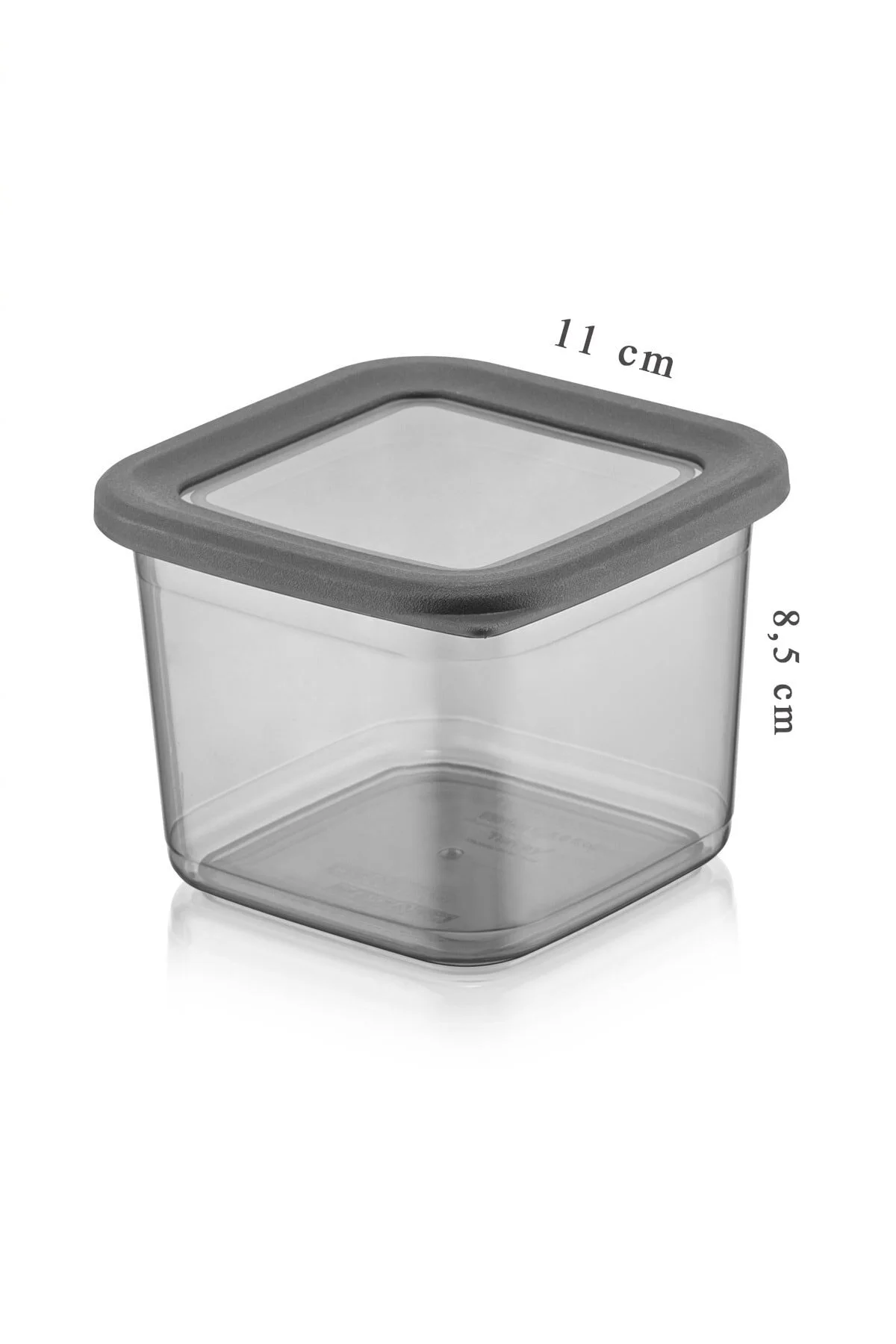 12'li Set Sızdırmaz Kapaklı Kare Erzak Saklama Kabı 12x650 Ml Antrasit Küçük Saklama Kabı