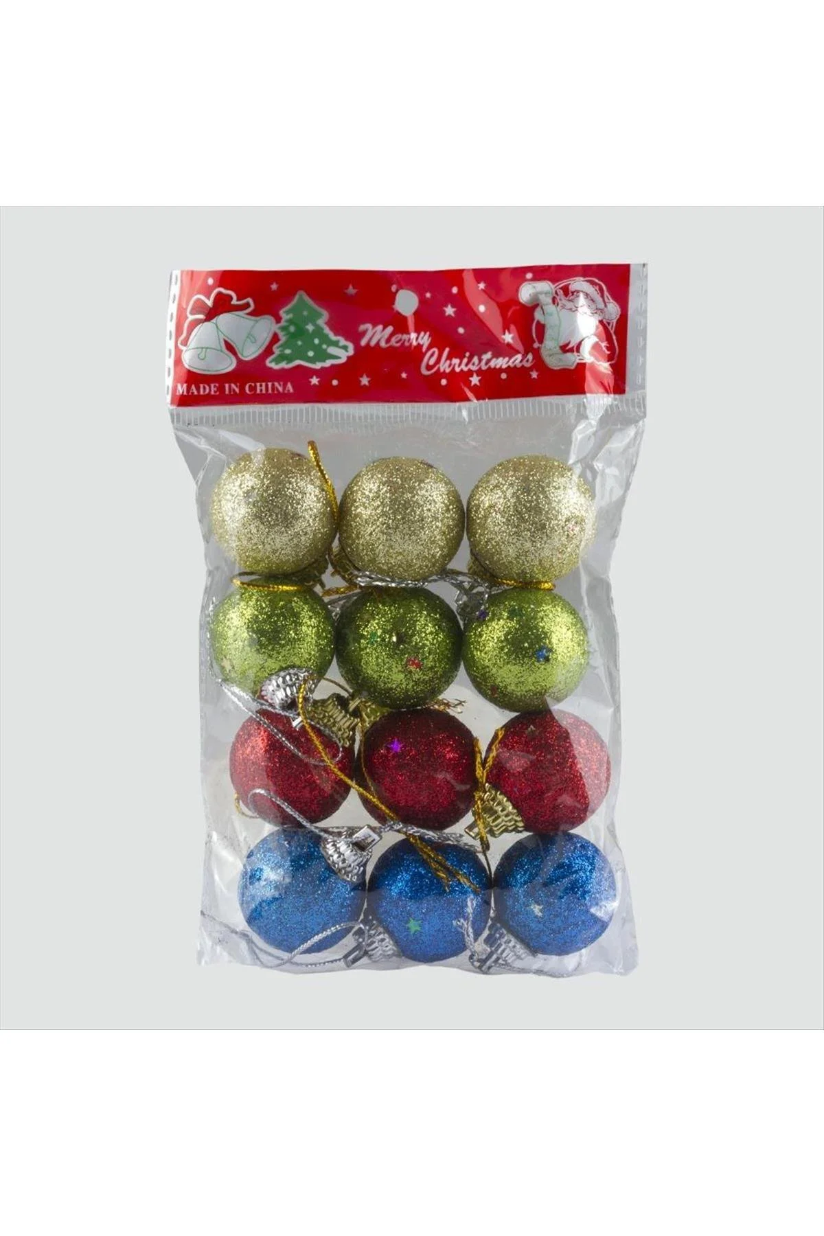 12'li Simli Minik Cici Top Yılbaşı Ağaç Süsü