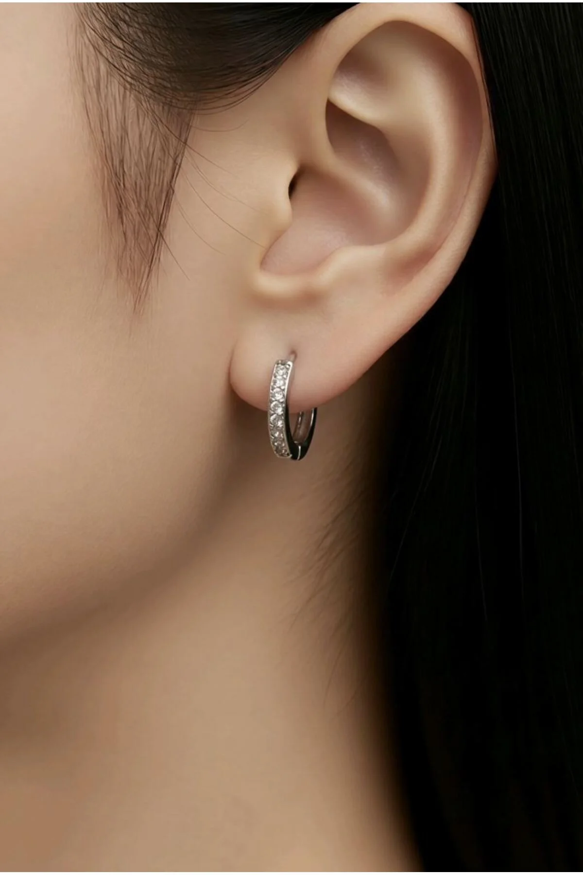 12mm Minik Zirkon Taşlı Küpe