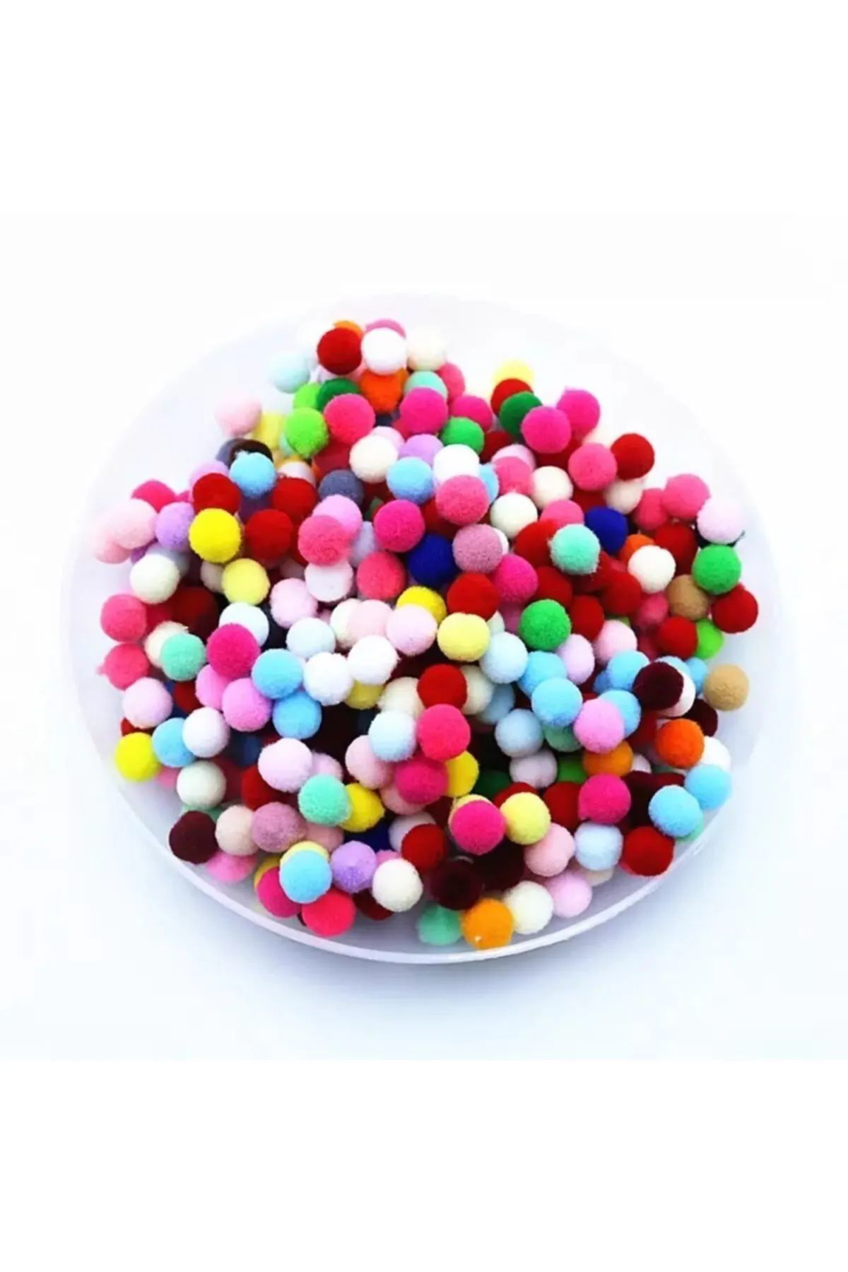 Just Cheap Store 12Mm Renkli Karişik Yumuşak Ponpon Peluş 200 Adet