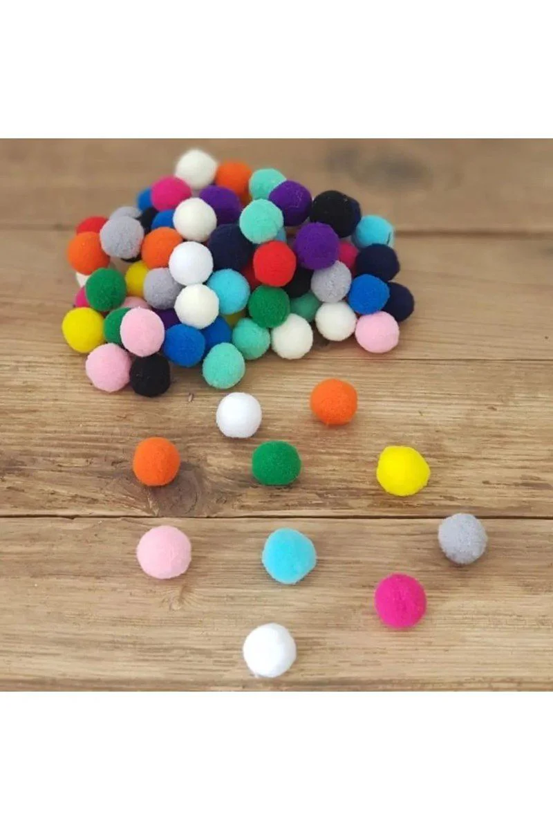 12mm Renkli Karışık Yumuşak Ponpon Peluş 200 Adet - El Sanatları ve Dekorasyon Fiyatı, Yorumları ve Özellikleri
