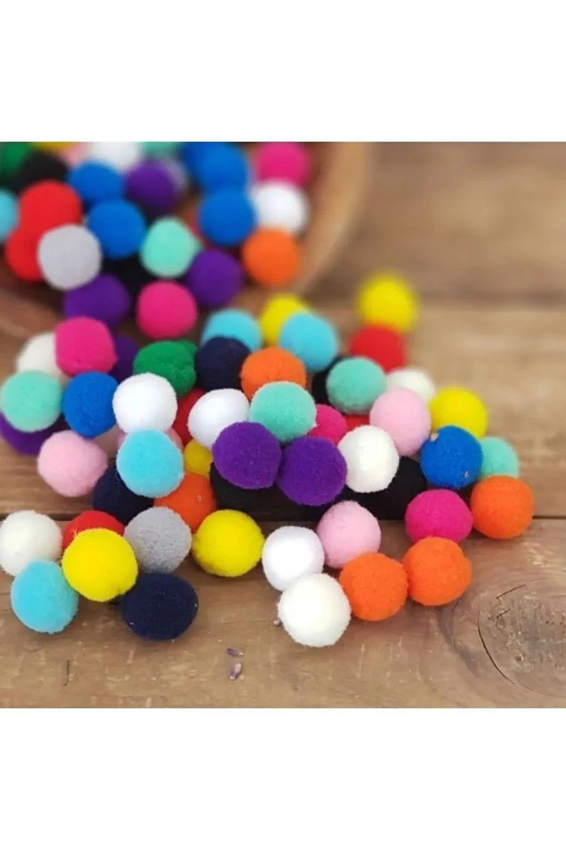 12mm Renkli Karışık Yumuşak Ponpon Peluş 200 Adet - El Sanatları ve Dekorasyon Fiyatı, Yorumları ve Özellikleri