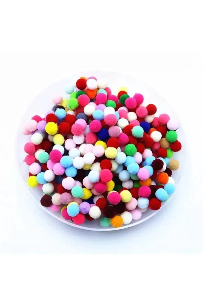 12mm Renkli Karışık Yumuşak Ponpon Peluş 200 Adet - El Sanatları ve Dekorasyon Fiyatı, Yorumları ve Özellikleri