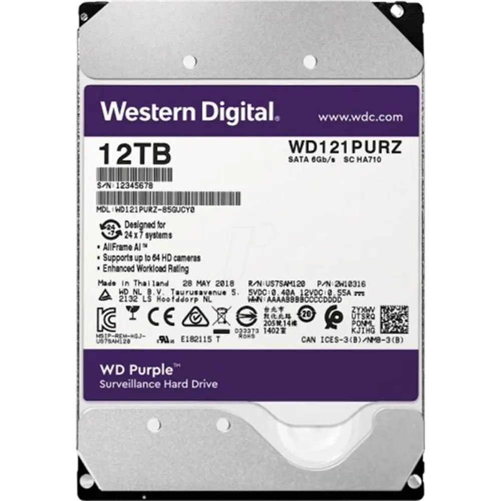 12TB Purple 3.5’’ 256MB 7/24 WD121PURP
