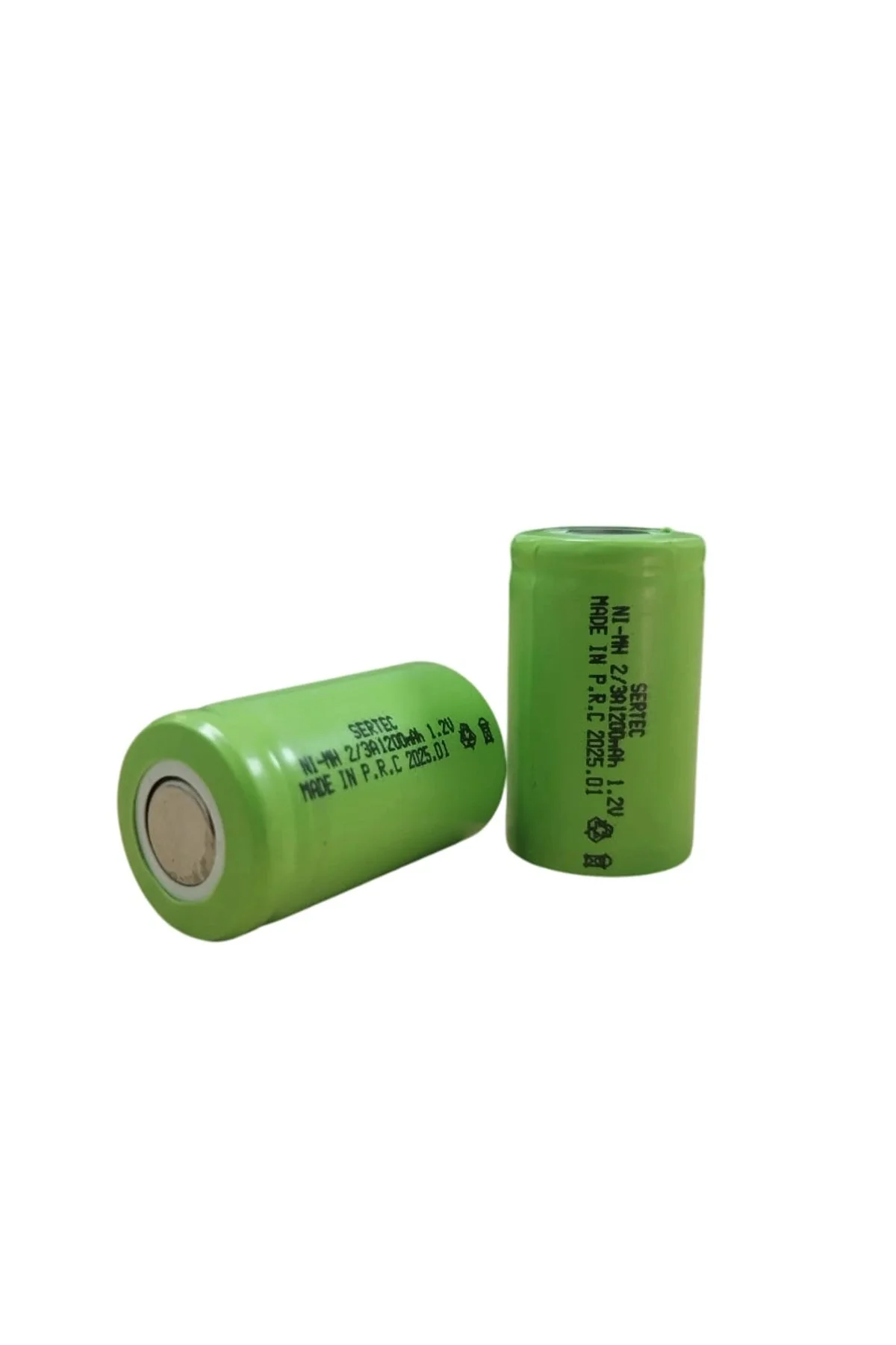 - 1.2V 1200 Mah - 2/3A - Ni-Mh Şarjlı Pil - (Başsız / Flat Head) - 1.2V 1200 Mah - 2/3A - Ni-Mh Şarjlı Pil - (Başsız / Flat Head)