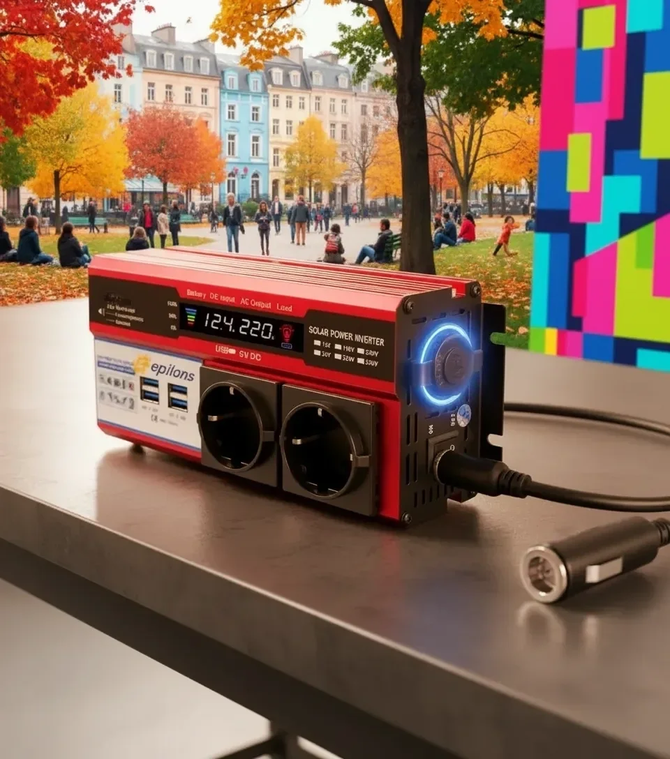 12v 2000w Modifiye Sinüs İnverter Araç Ve Güneş Enerjisi Uyumlu, Çift Usb, Çift Priz Ve Çakmaklık Eco Lounge
