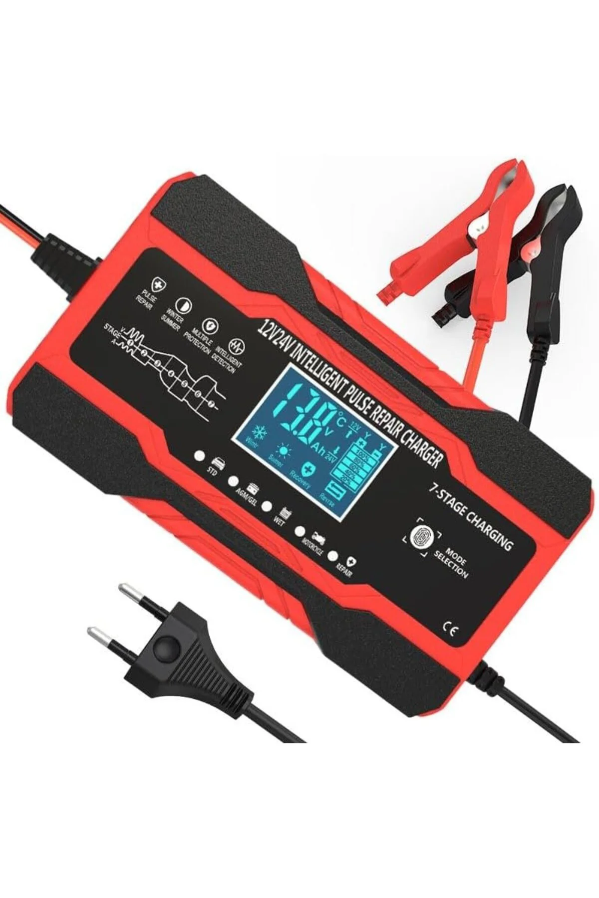 12v - 24v Desülfatör Akü Şarj Cihazı 10Ah JEL Asitli Sulu Aküler 