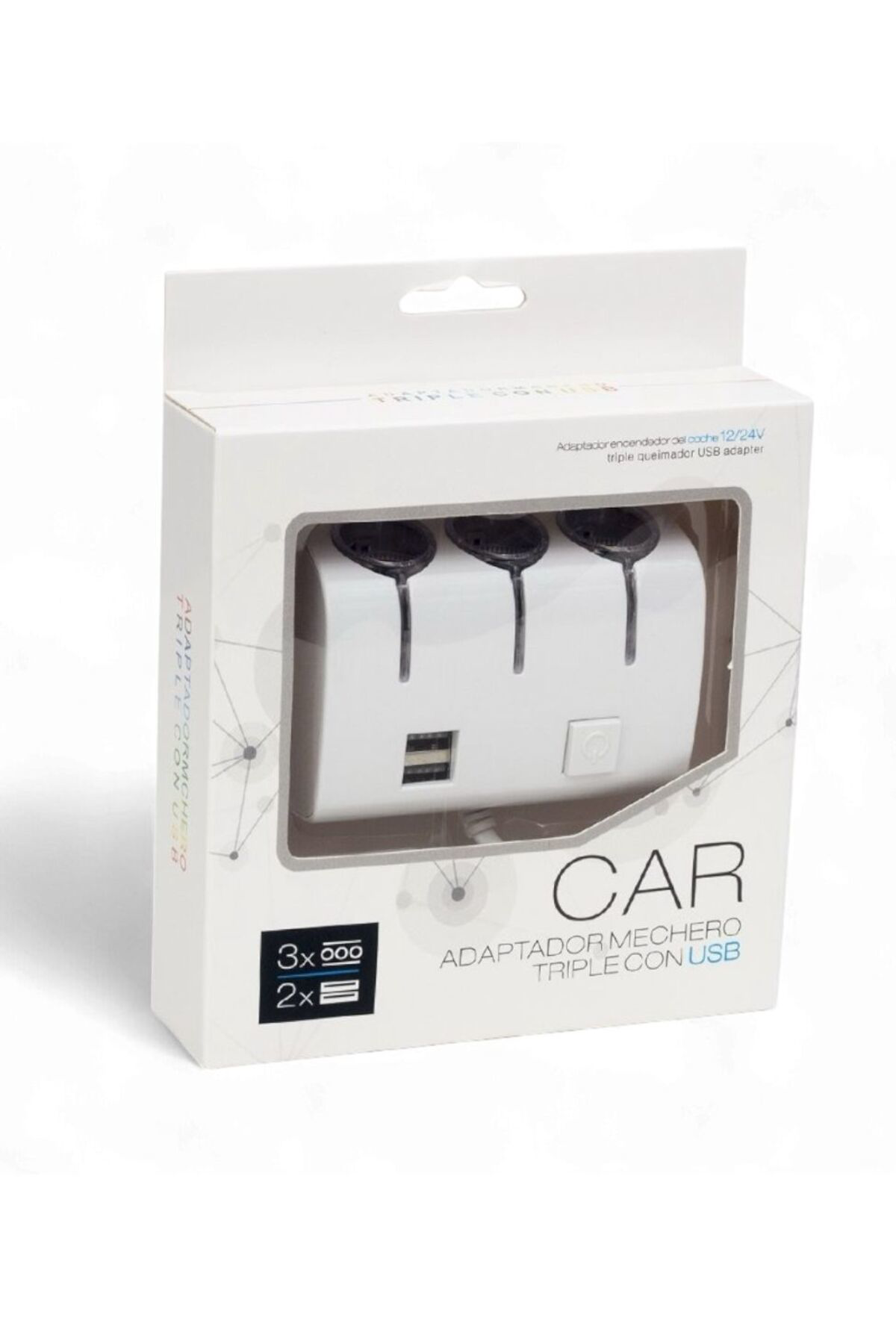 12V-24V Oto Çakmaklık Çoklayıcı | 3 Çıkış + 2 USB Port – Araç İçi