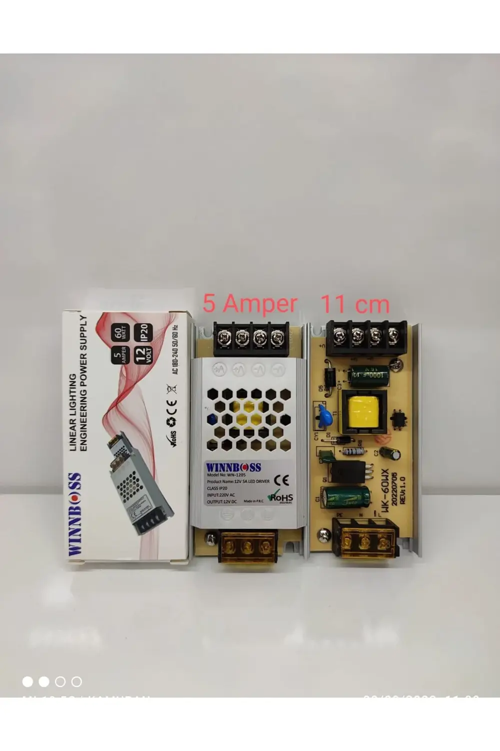 12V-5A-60W-IP20 ULTRA SLİM TRAFO  GO50601811450