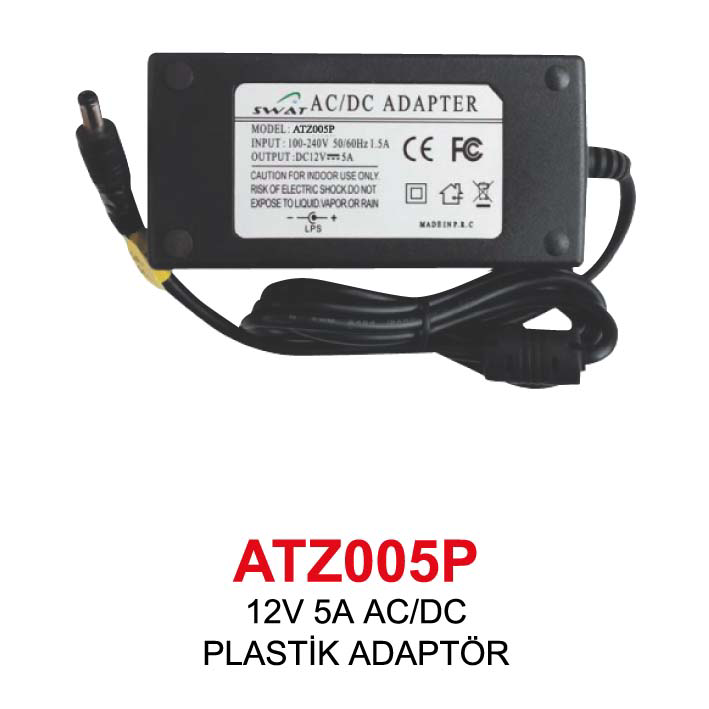 12V 5A AC/DC PLASTİK ADAPTÖR 12V 5A AC/DC PLASTİK ADAPTÖR