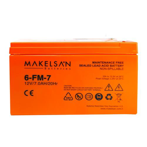 Makelsan 12V 7Ah, Bakimsiz, Kuru Akü. Ups İçin Uygundur.