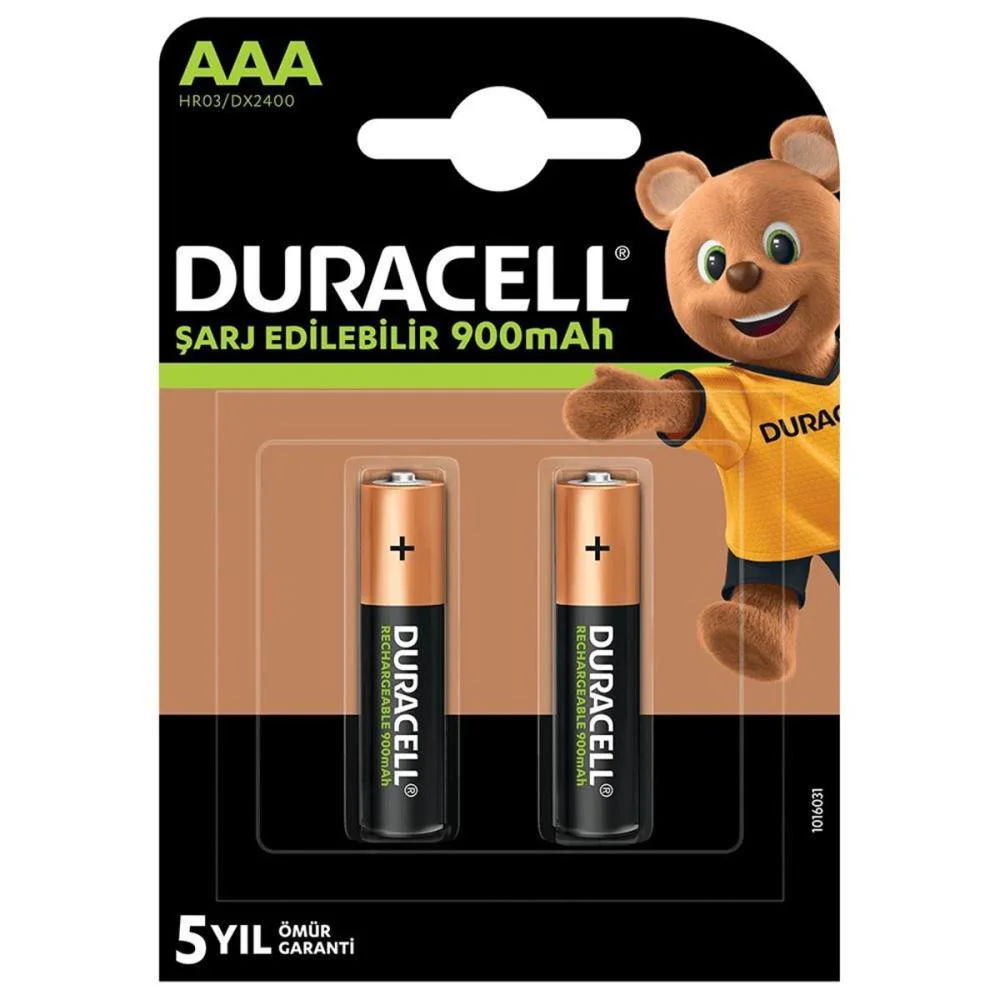 1.2V 900mAh AAA Şarj Edilebilir İnce Kalem Pil 2'li Paket