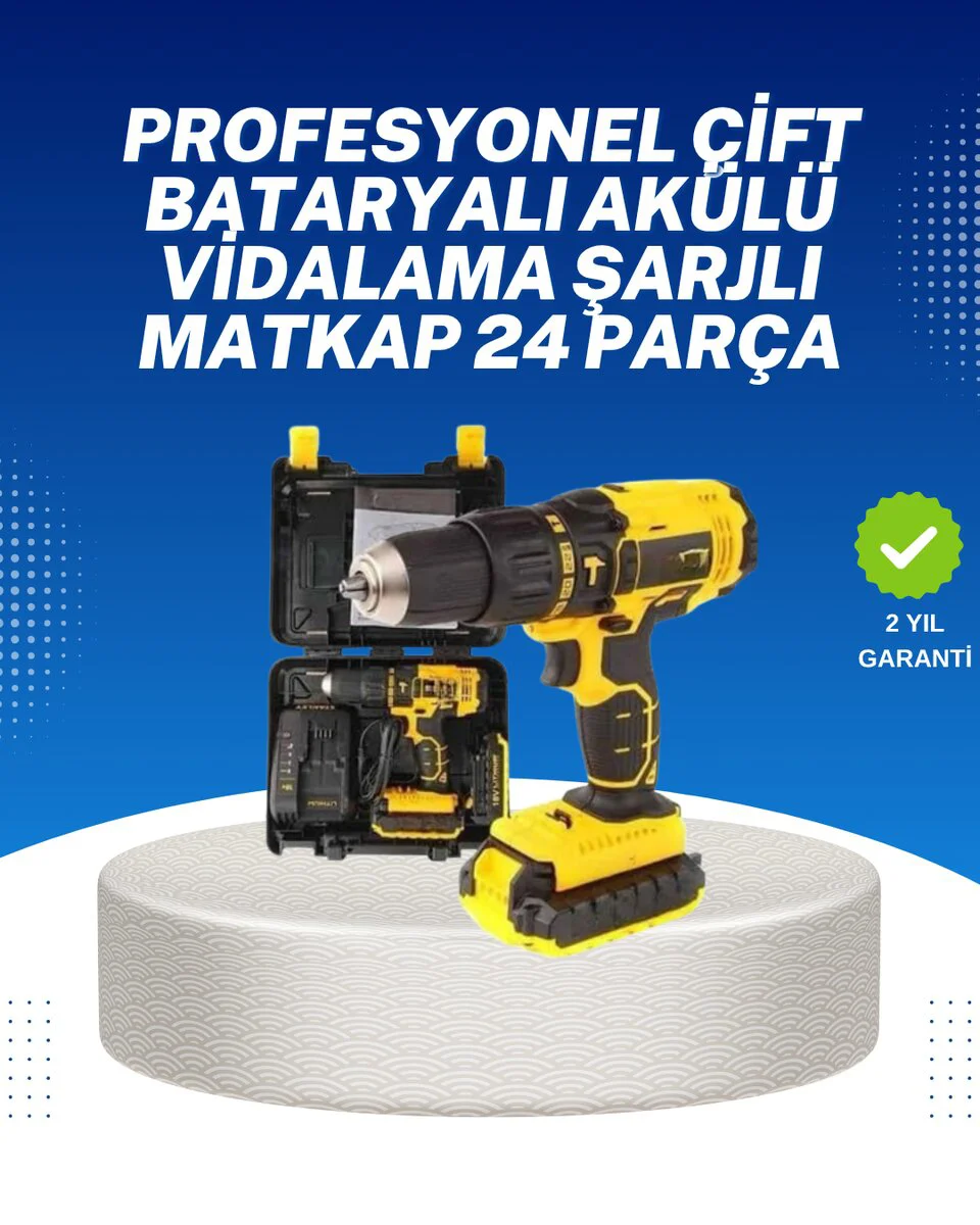 12V Akülü Matkap: Ev ve Atölye İçin Güçlü ve Dayanıklı 2 Vites Makine - 2 Yıl Garanti