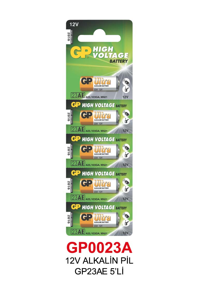 Cfl 12V Alkalin Pil Gp23ae 5’Li