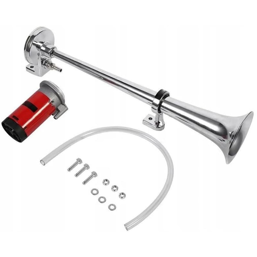 12V Havalı Korna Tekli Krom Marin Kompresörlü 12V Havalı Korna Tekli Krom Marin Kompresörlü