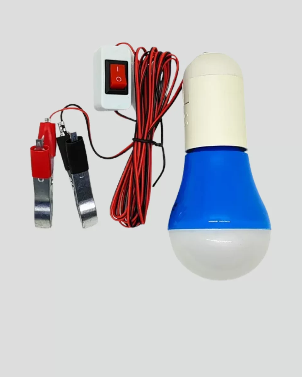 12V LED Ampul Timsah Kıskaçlı Taşınabilir Aydınlatma - Elektriksiz Ortamlarda Güvenli Çözüm