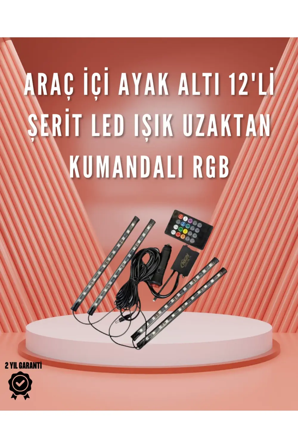 12V LED Işık Seti – Kumandalı ve Renk Ayarlı