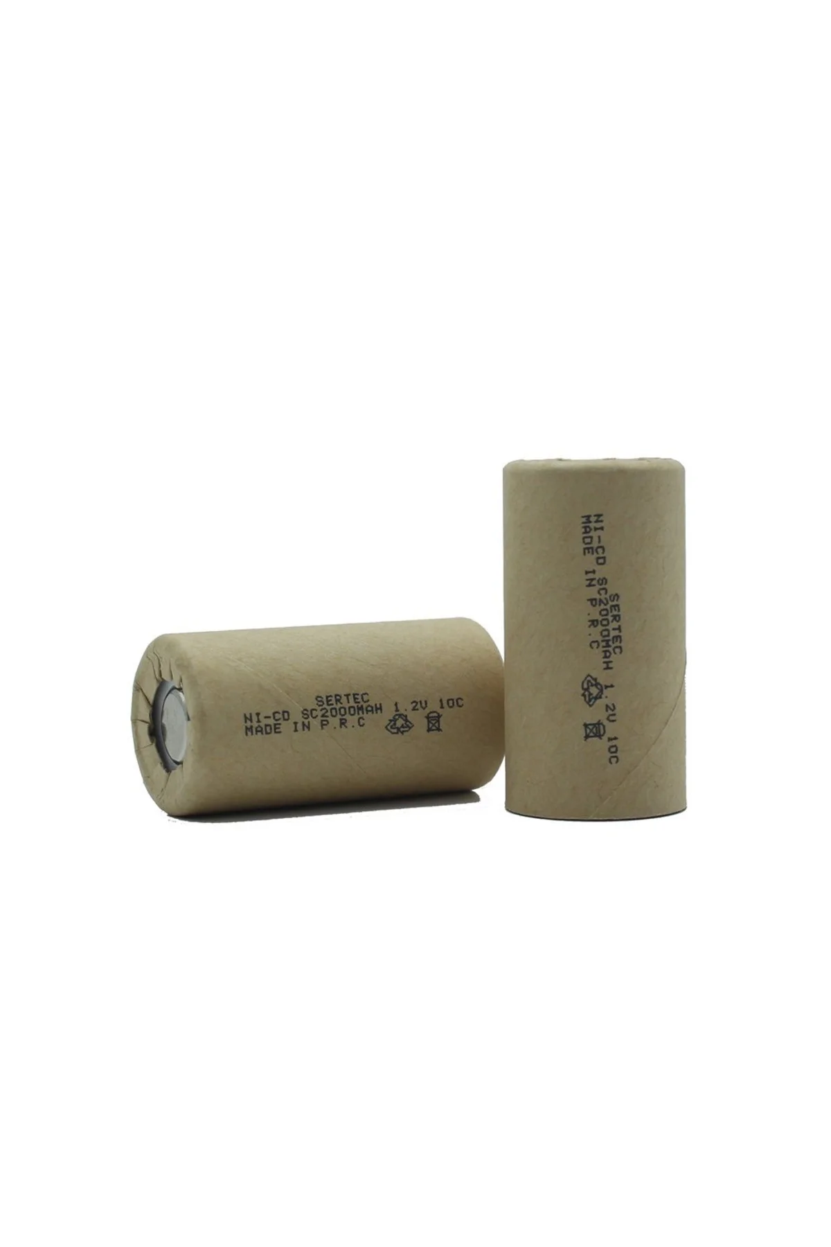 1.2V Ni-Cd SC 2000 Mah Kağıt Şarjlı Pil 10C (Başsız/Flat Head)