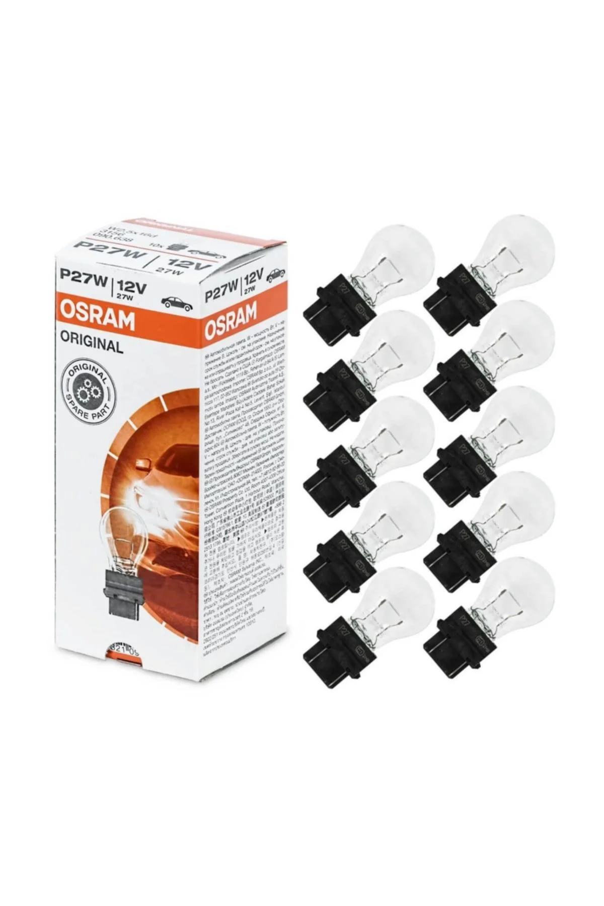 12v P27w Siyah Soketli Fren Ampulü - 10 adet 3156