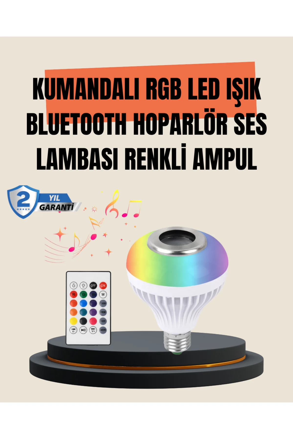 12W Led Ampul – Renkli Işık Ve Dahili Hoparlör Özellikli