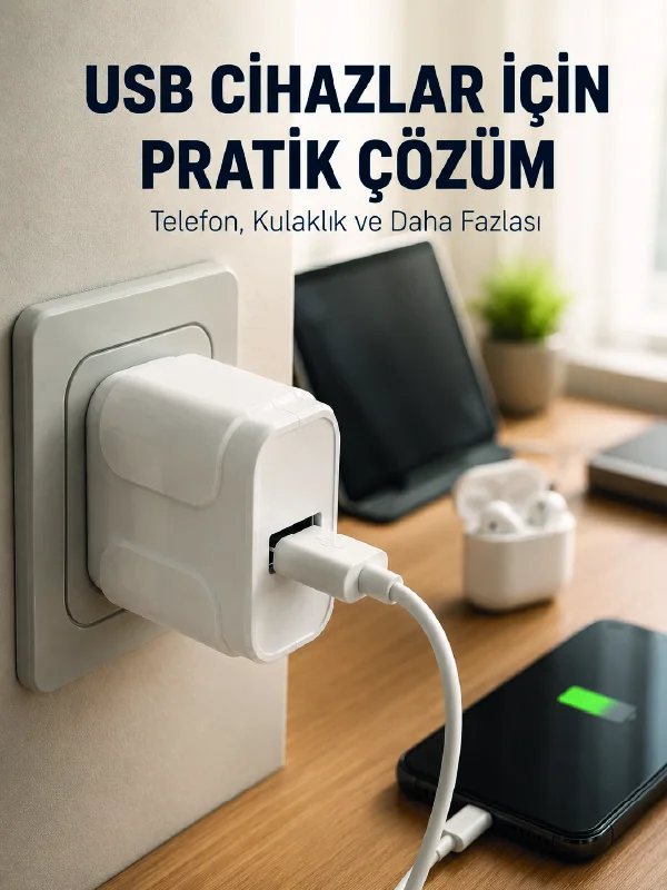 12W USB Şarj Adaptörü 5V 2.4A Hızlı ve Güvenli Şarj Başlığı Fiyatı, Yorumları ve Özellikleri