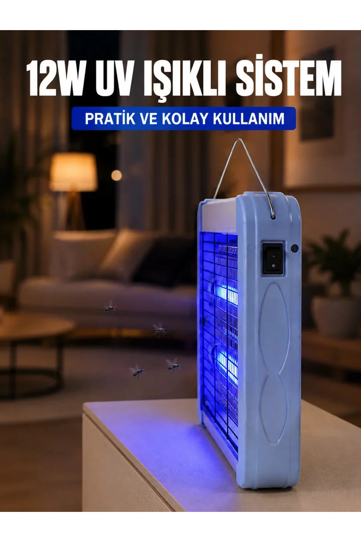 12W UV Böcek Öldürücü Lamba Elektrikli Sinek Sivrisinek Öldürücü Asılabilir