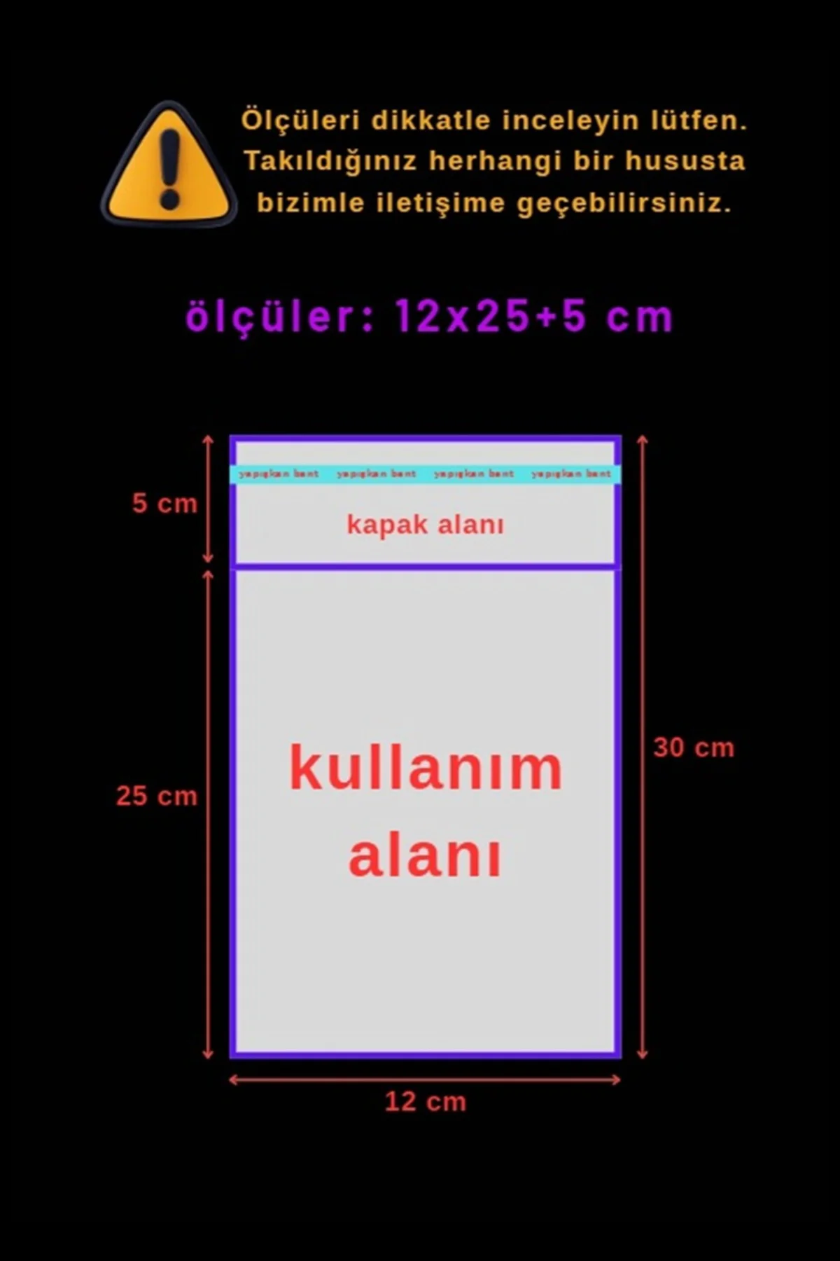 12x25+5 cm Bantlı Şeffaf CPP Jelatin Torba - 50 Adet - Dayanıklı Yırtılmaz Bantlı Ambalaj Poşeti