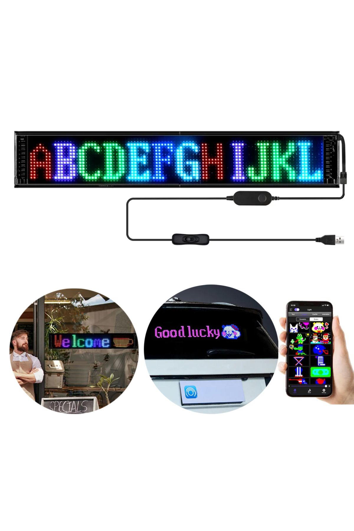Ok Aksesuar 12X98cm Kayan Yazi Led Tabela Go50608018750