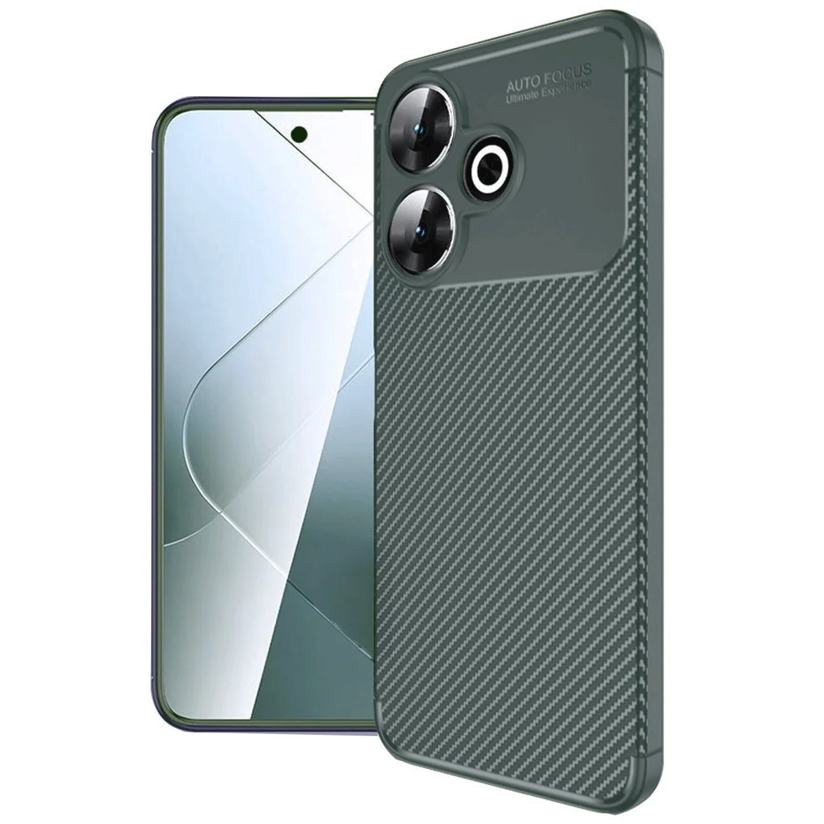 13 4G Auto Focus Karbon Kılıf - Koyu Yeşil, Çizilmelere Karşı Mükemmel Koruma
