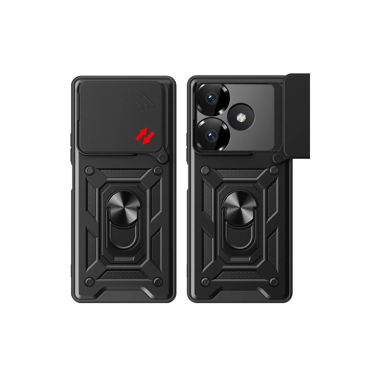 13 4G Silikon Kılıf - Lens Korumalı, Darbe Önleyici ve Metal Standlı Gümüş