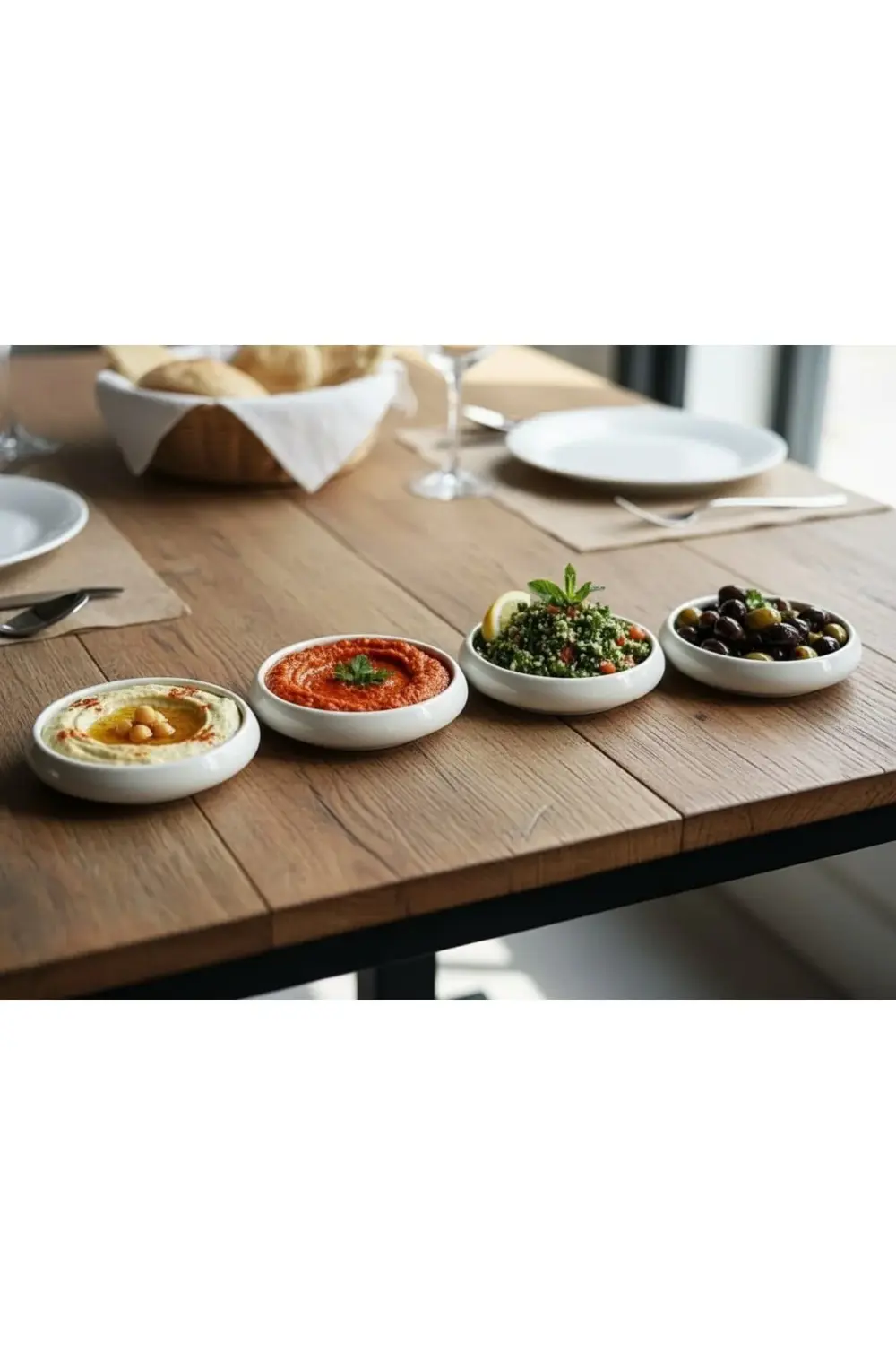 13 cm Porselen Meze ve Kahvaltılık 4’lü Set – Yuvarlak Modern Sun