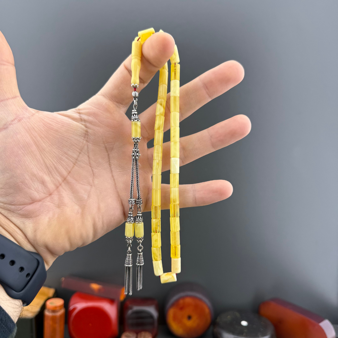 Muri Tesbih 13 Gr Rus Kaliningrad Damla 925 Ayar Gümüş Psüküllü Kesme Model 6