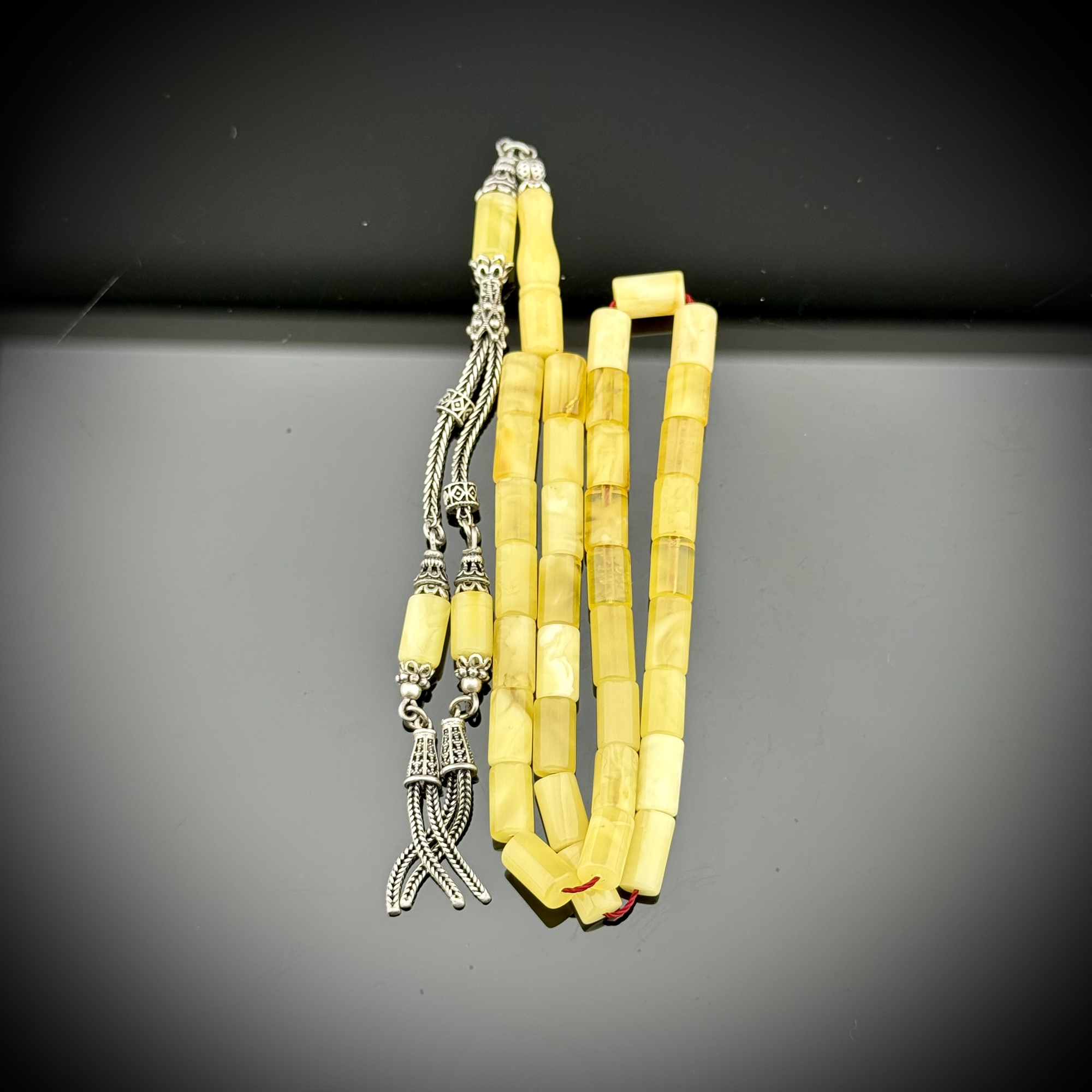 Muri Tesbih 13 Gr Rus Kaliningrad Damla 925 Ayar Gümüş Psüküllü Kesme Model 6