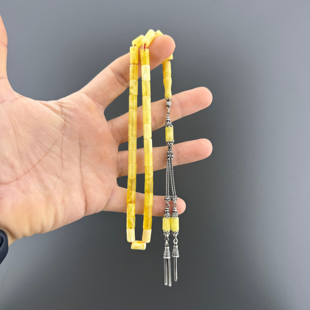 Muri Tesbih 13 Gr Rus Kaliningrad Damla 925 Ayar Gümüş Psüküllü Kesme Model 6