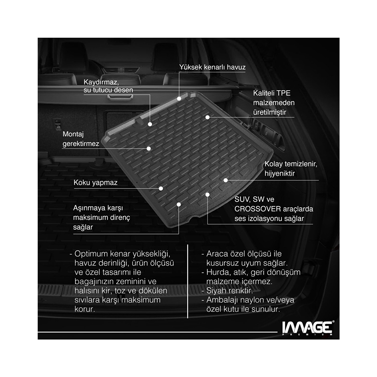 13 MM Porsche Macan Suv (2014 - ….) Bagaj Havuzu