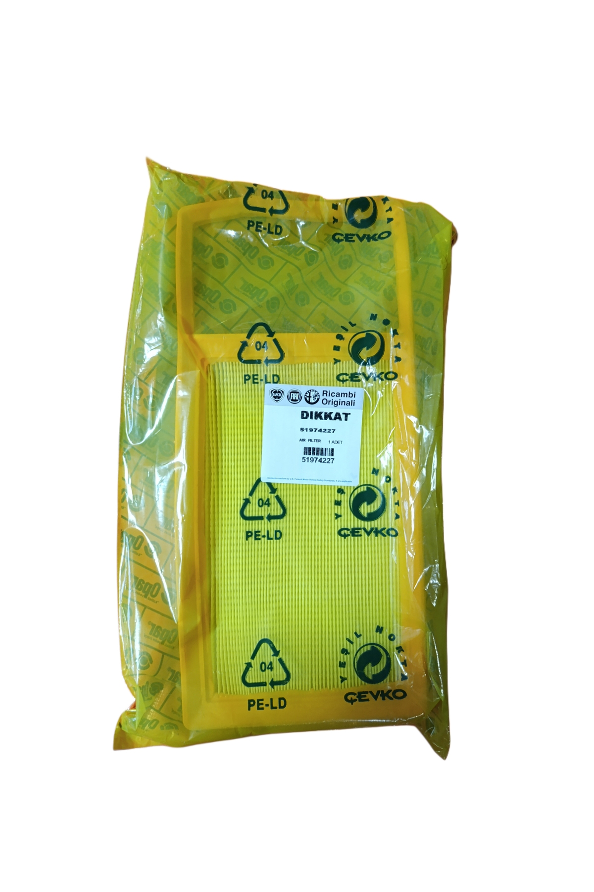 Opar 1.3 Multijet Fıat Doblo Euro 6 Motor 2016- Hava Filtresi 51974227