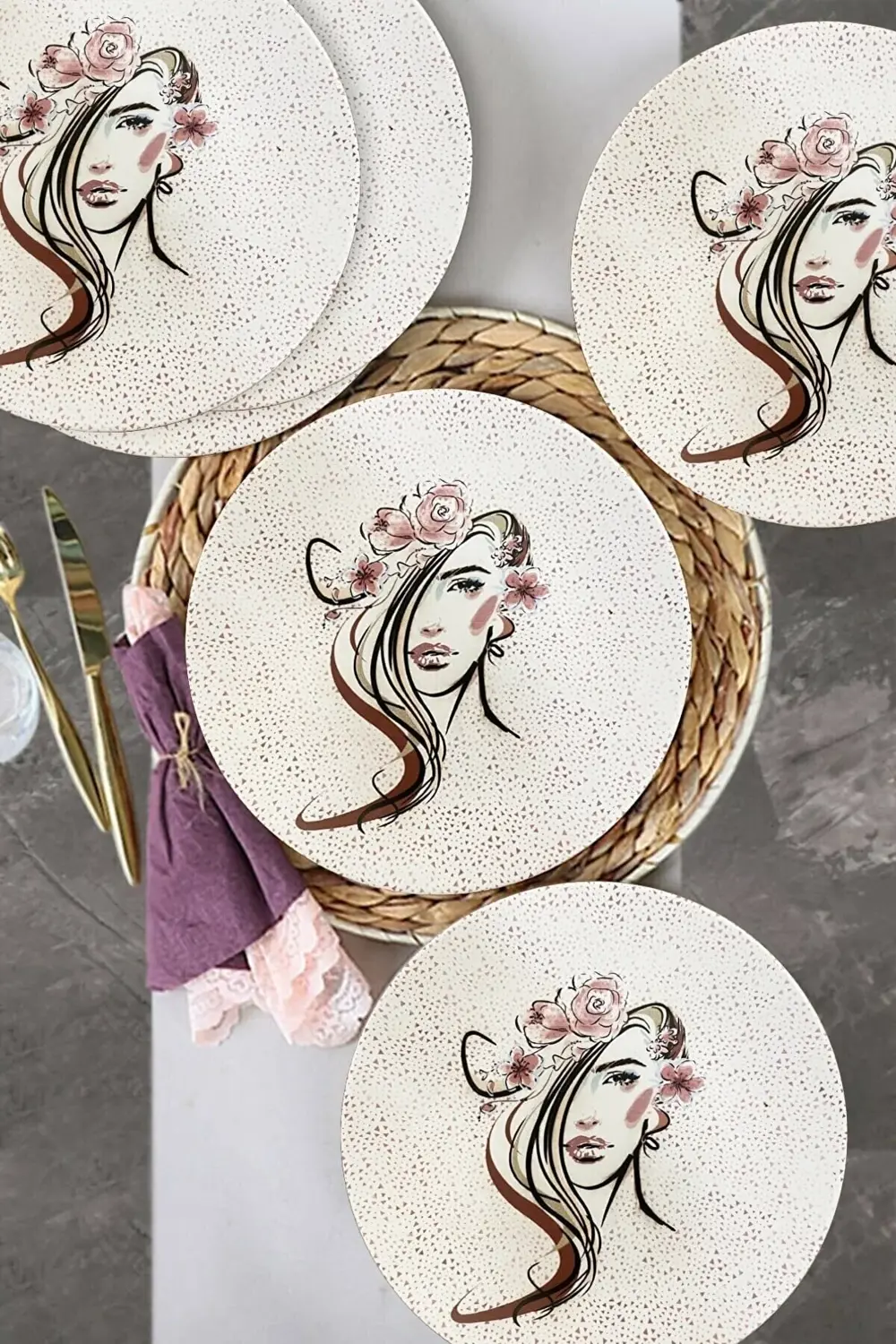 Keramika 13 Parça 6 Kişilik Desenli Kahvaltı Takımı