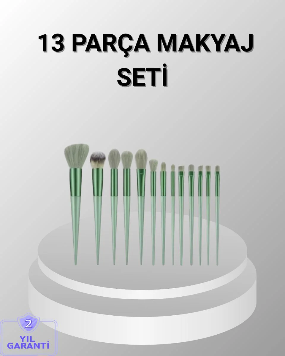 13 Parça Makyaj Fırça Seti – Ergonomik Döküm Yapmayan Taşınabilir - Profesyonel Makyaj