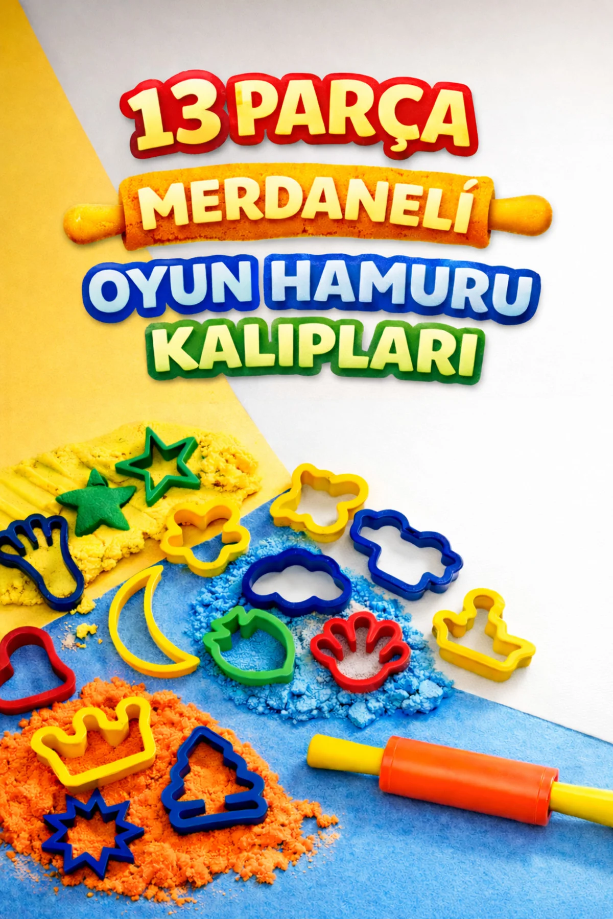 13 Parça Merdaneli Oyun Hamuru Kalıpları - Çocuklar İçin Eğitici 