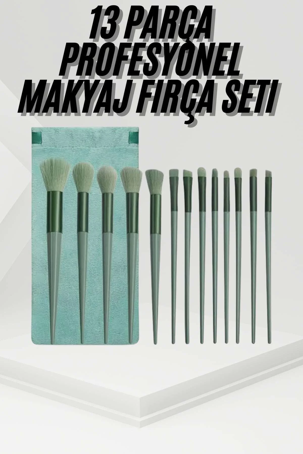 13 Parça Taşınabilir Kılıflı Profesyonel Makyaj Fırça Seti Pudra Allık Fondöten Fırçası