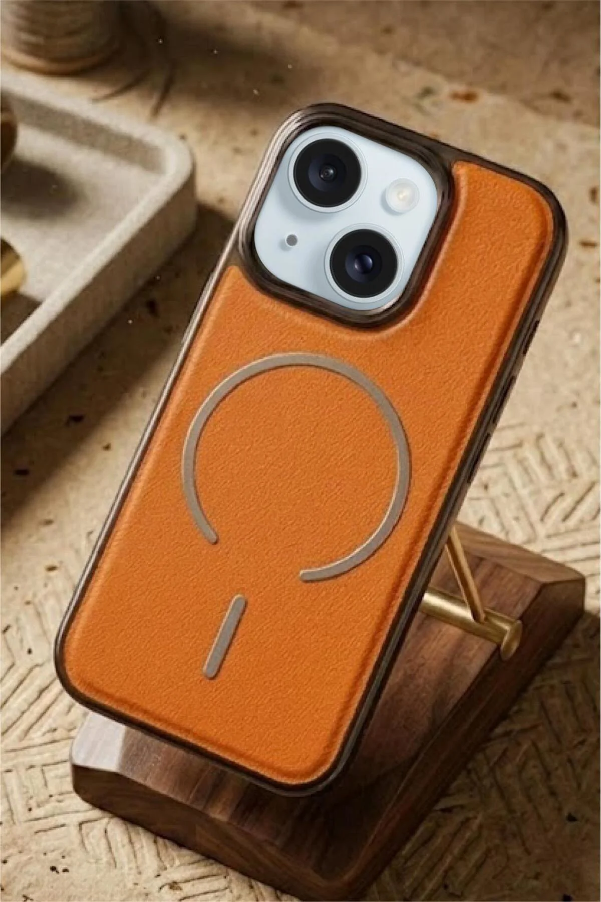 13 Uyumlu Deri Cold Magsafe Kapak Sert Ultra İnce Tam Korum Kablosuz Şarj Destekli Kılıf
