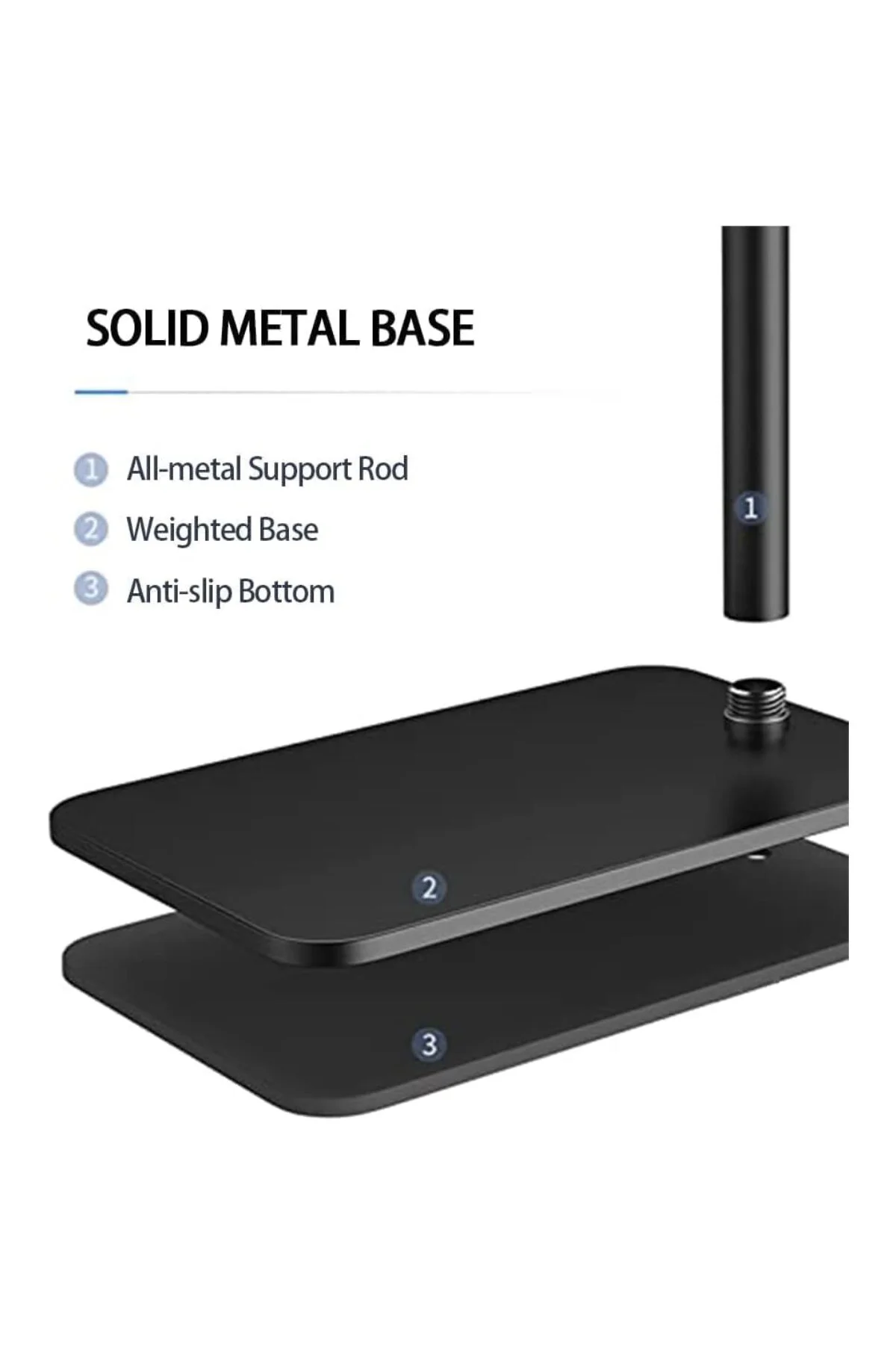 130 CM Ayarlanabilir Projektör Standı – Metal Gövde, Gimbal Tip, 