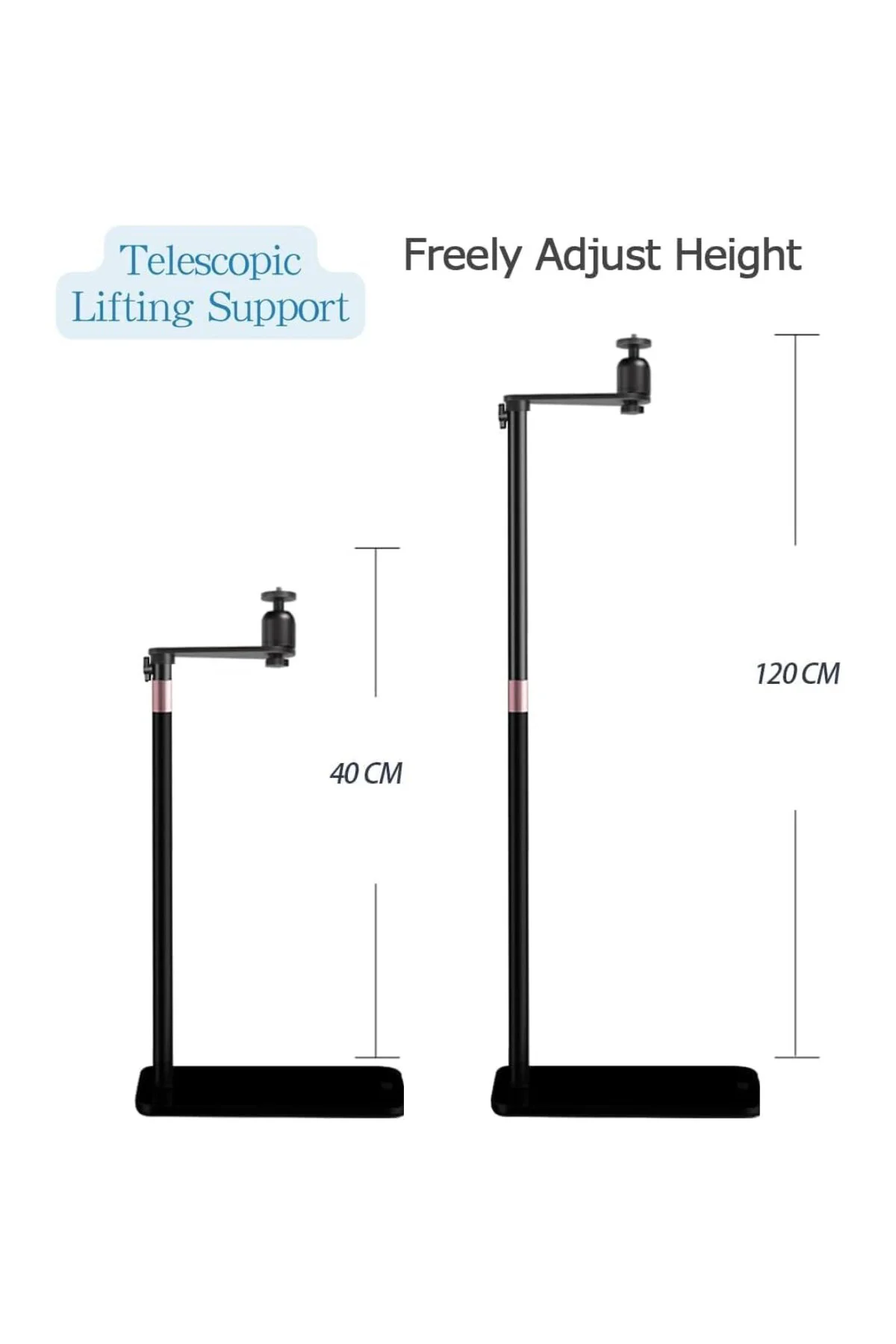 130 CM Ayarlanabilir Projektör Standı – Metal Gövde, Gimbal Tip, 