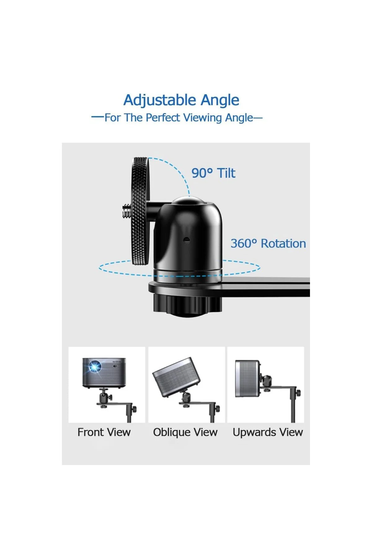 130 CM Ayarlanabilir Projektör Standı – Metal Gövde, Gimbal Tip, 