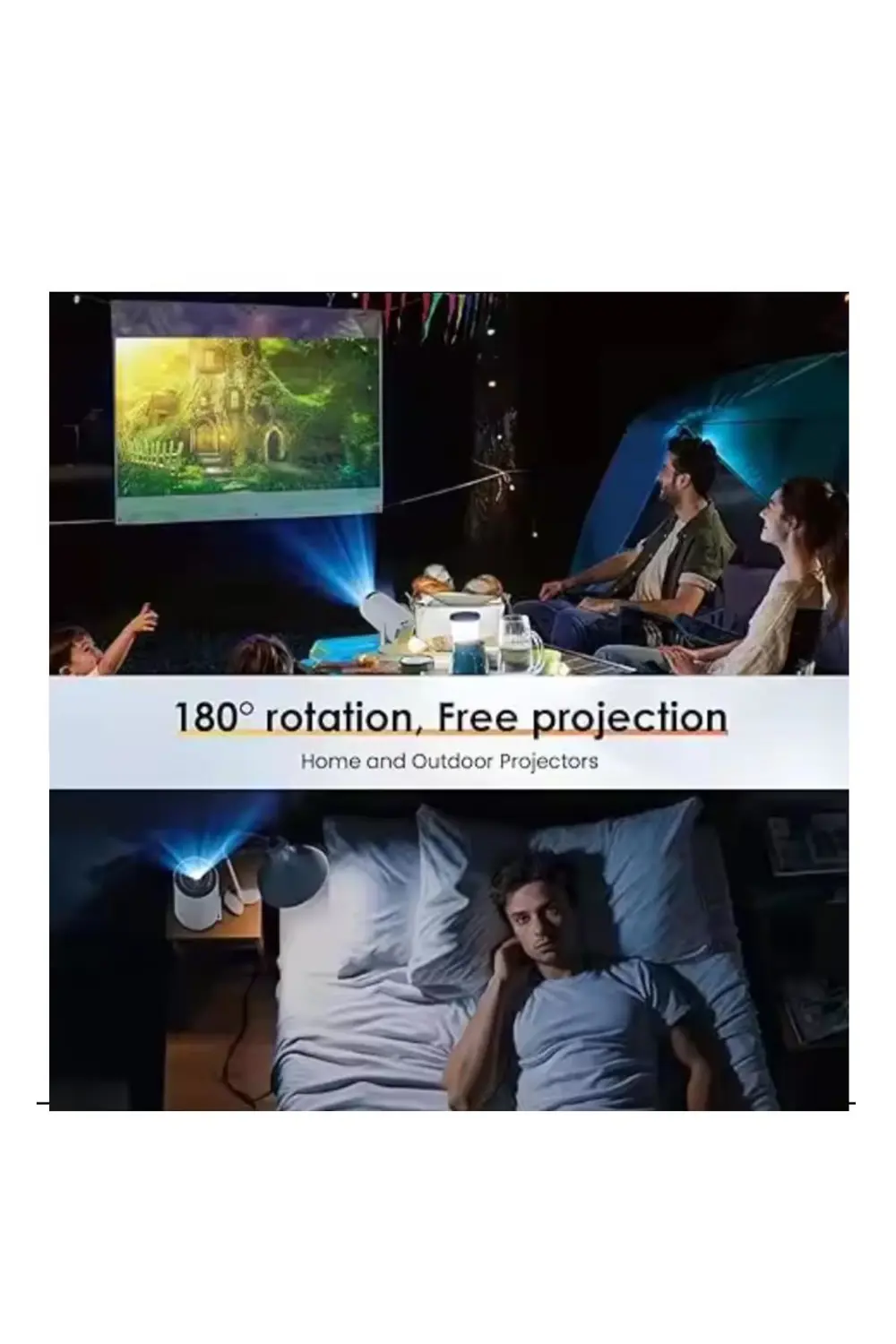 130 inç Ultra Pro HD 4K Destekli Projeksiyon Spotlight 720p Proje