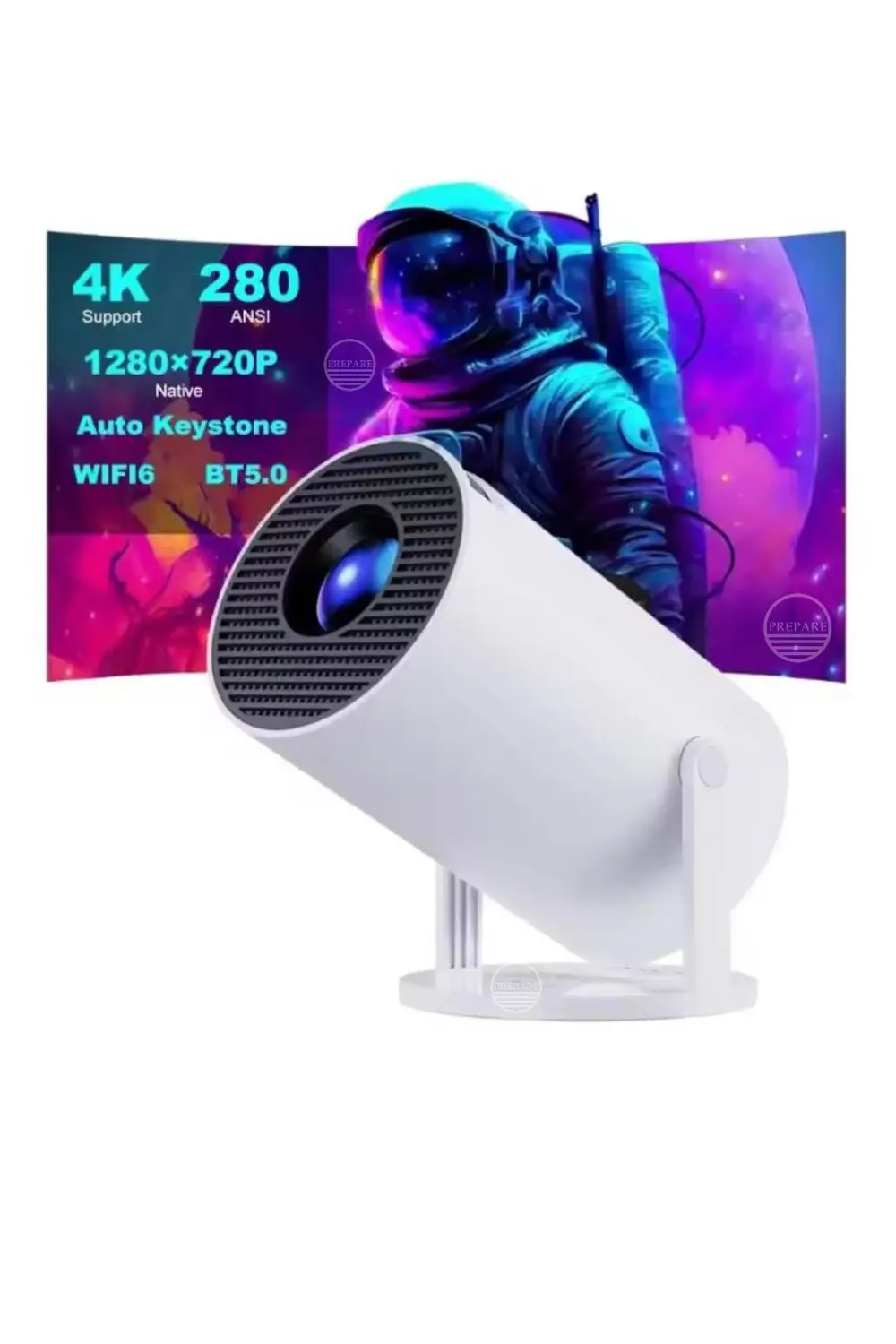 130 inç Ultra Pro HD 4K Destekli Projeksiyon Spotlight 720p Proje