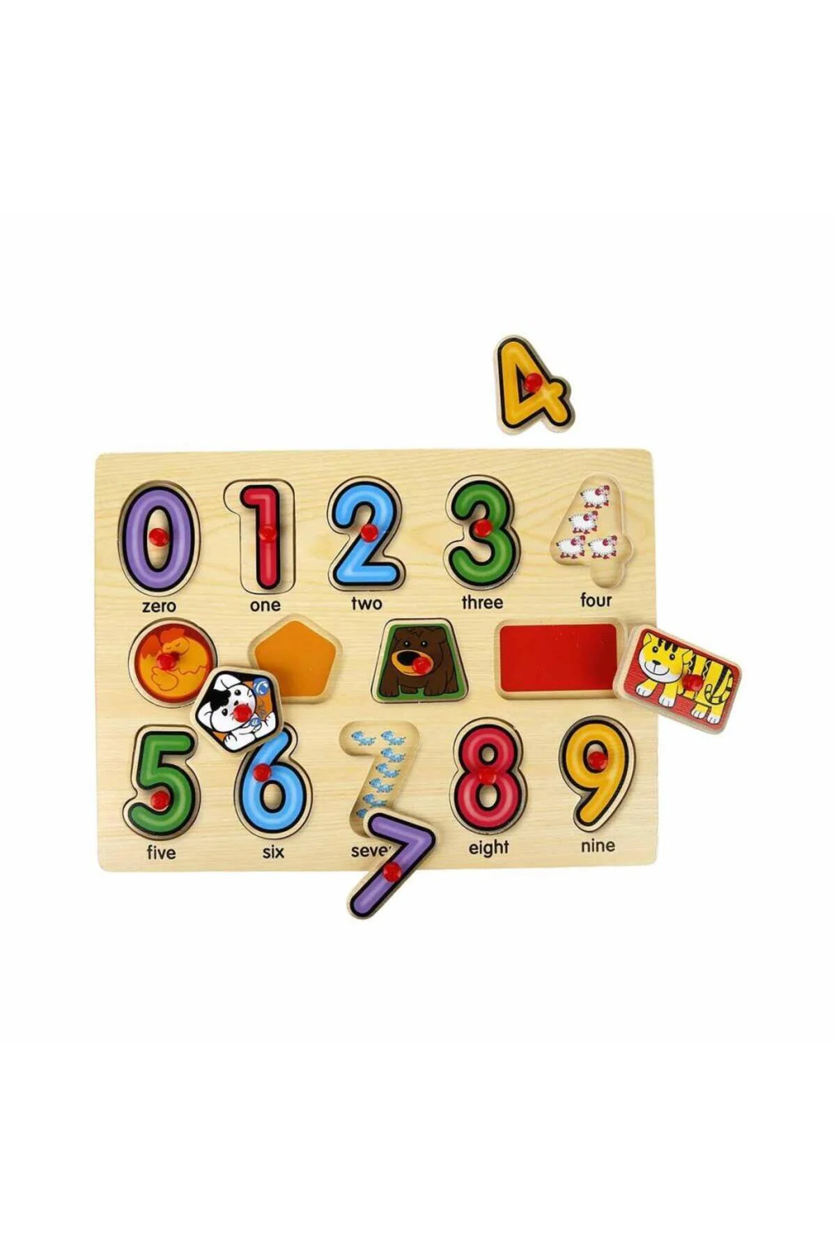 130444 Ahşap Raptiyeli Puzzle Saat